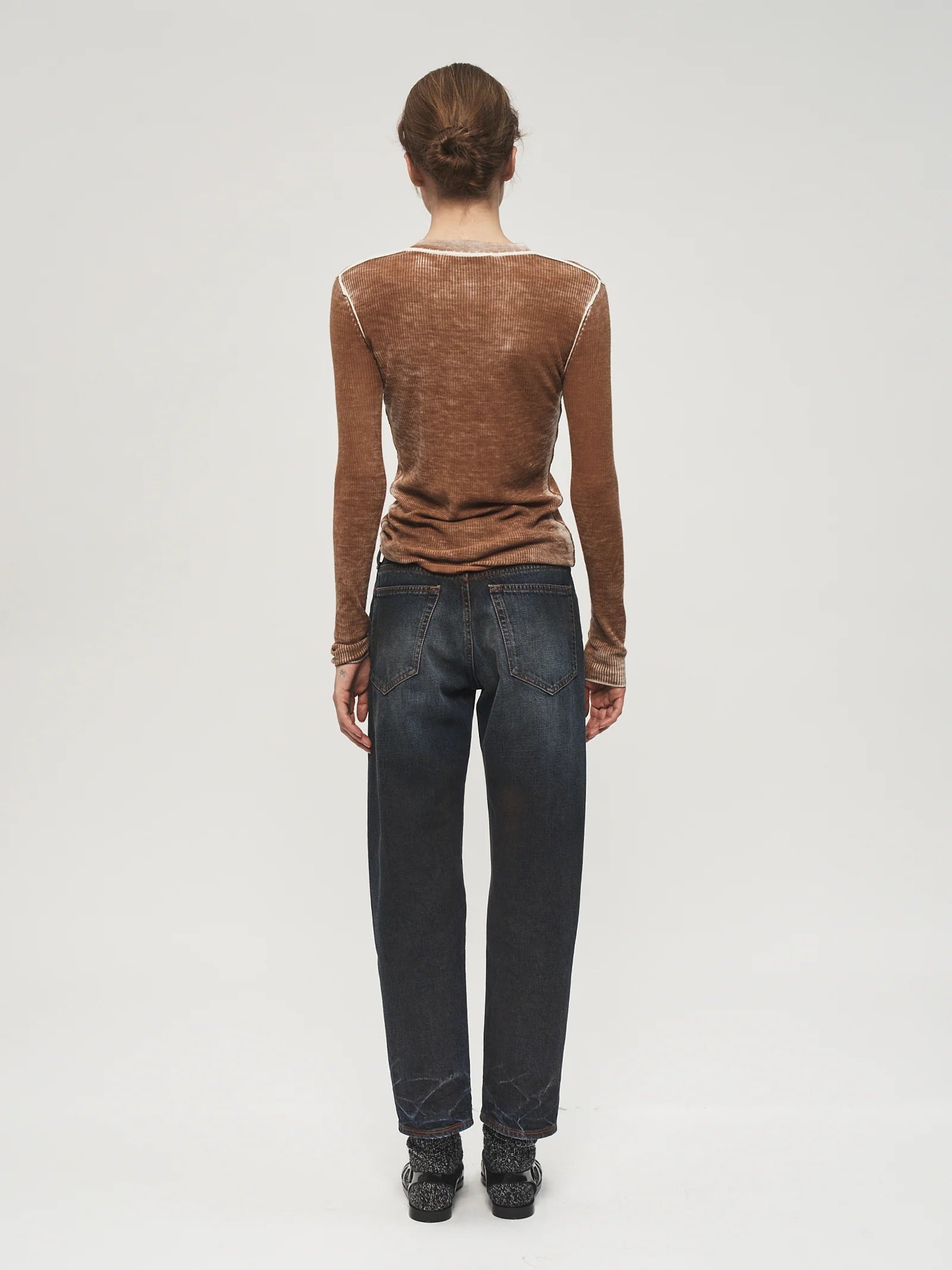 Printed L/S Crew Desert