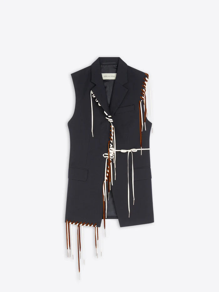 Embellished sleeveless blazer