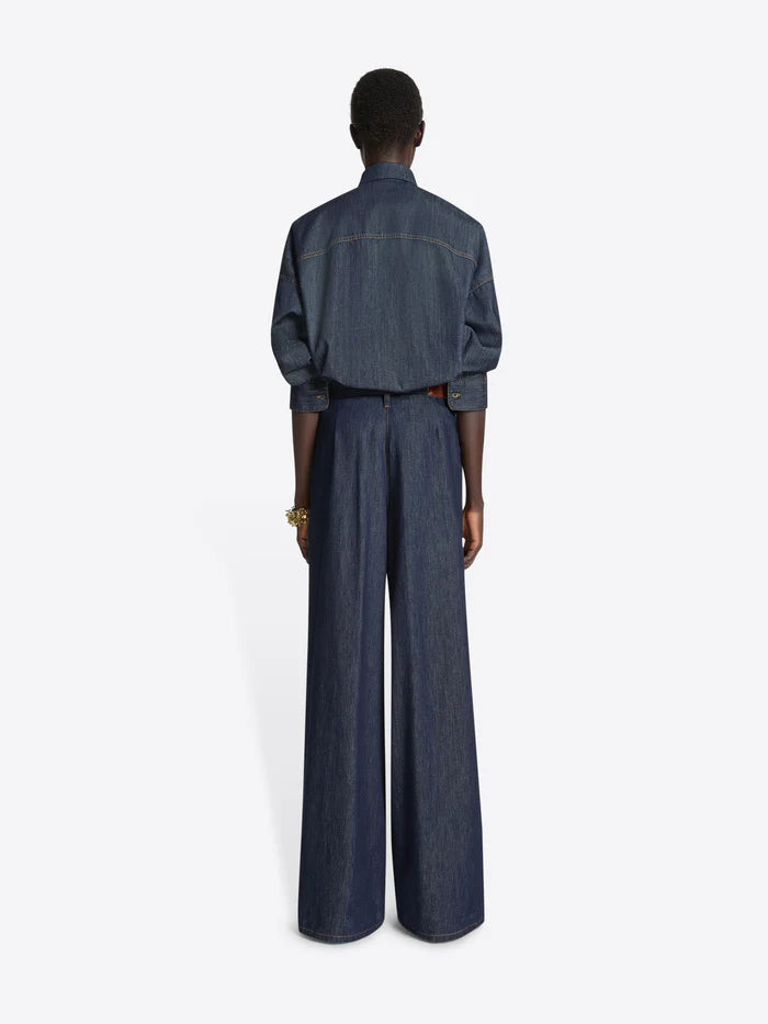Wide Pleated Jeans