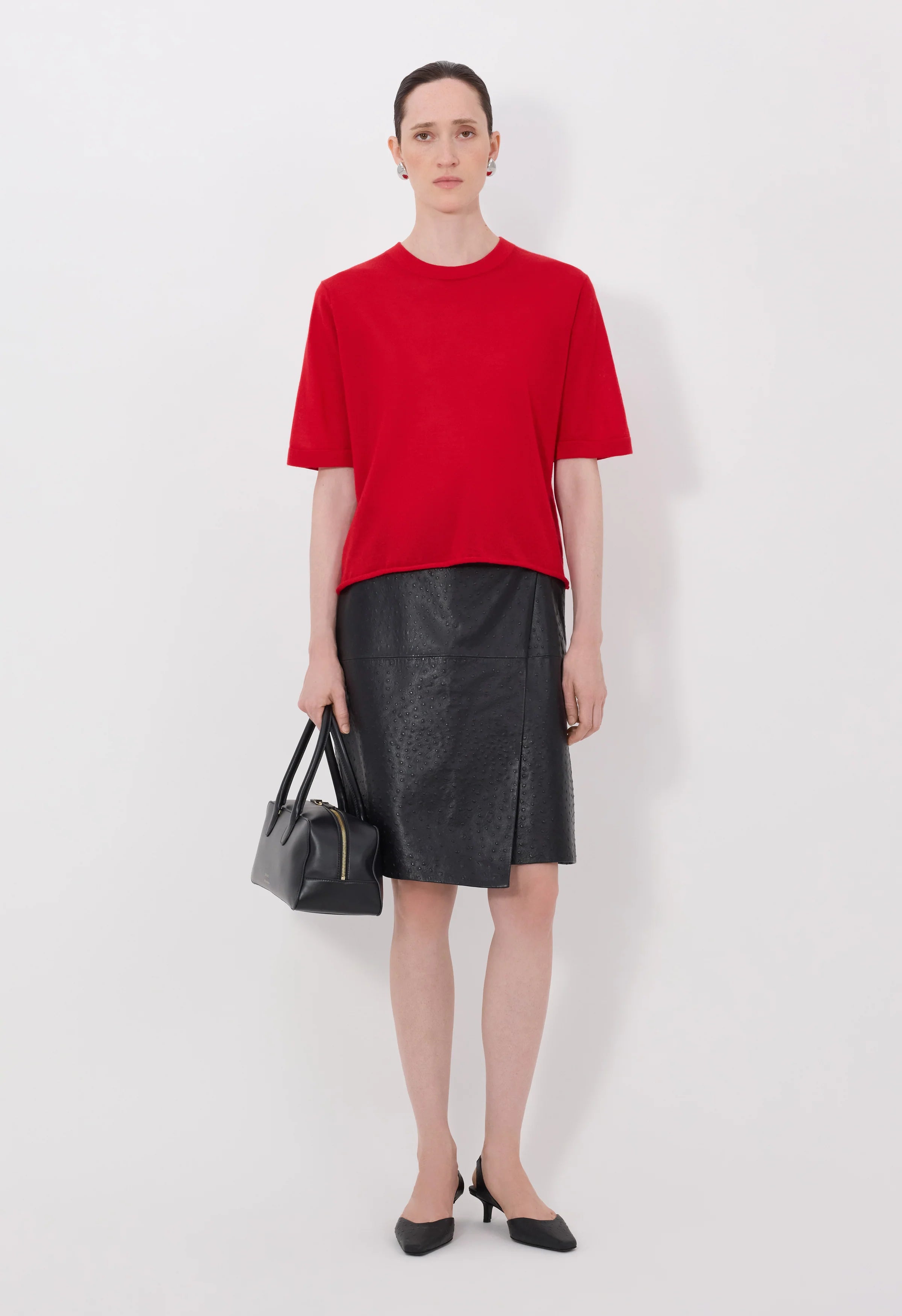 NALA Short-sleeve fluid cashmere top