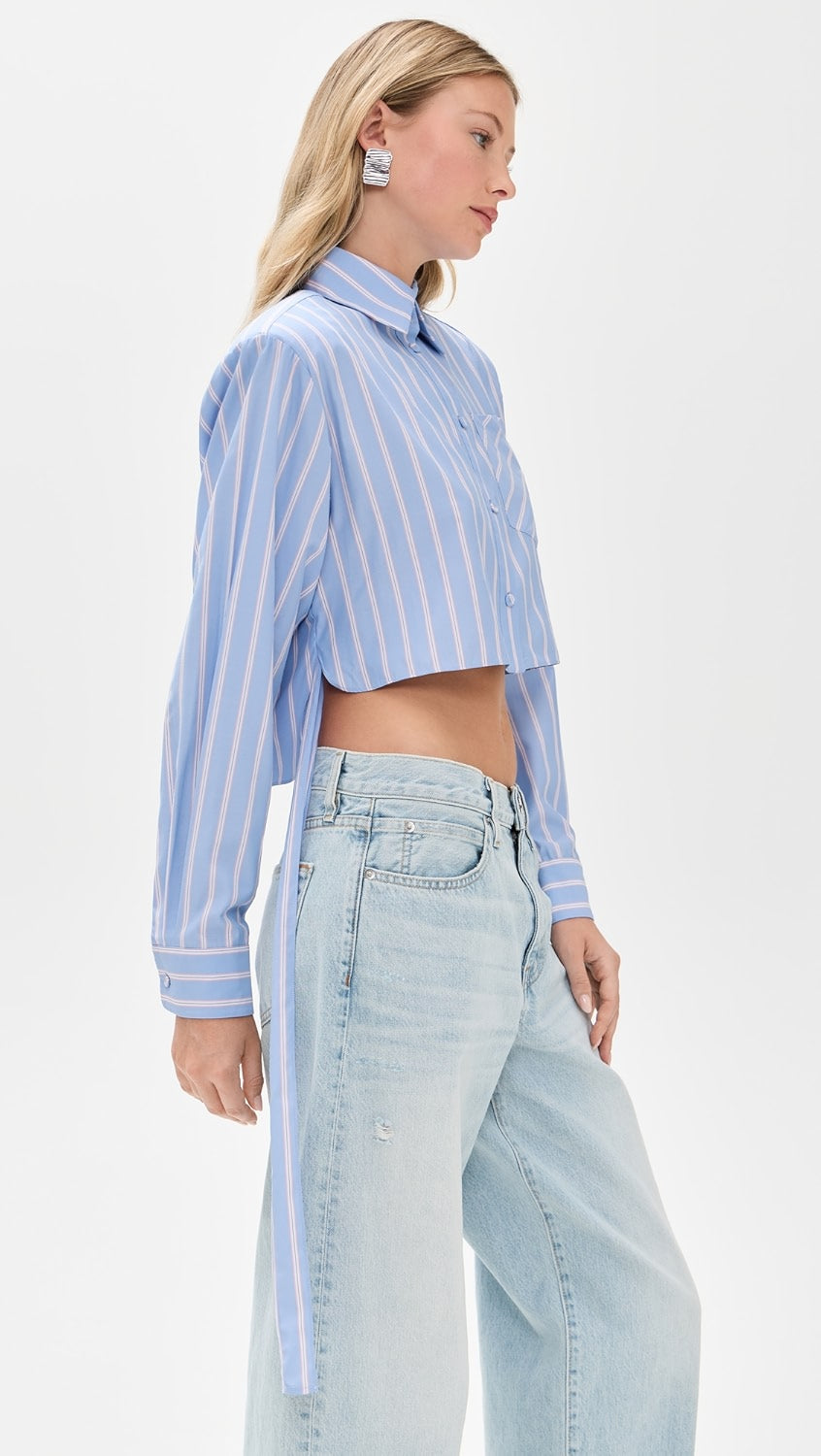 Randall Blue Stripe Long Sleeve Top