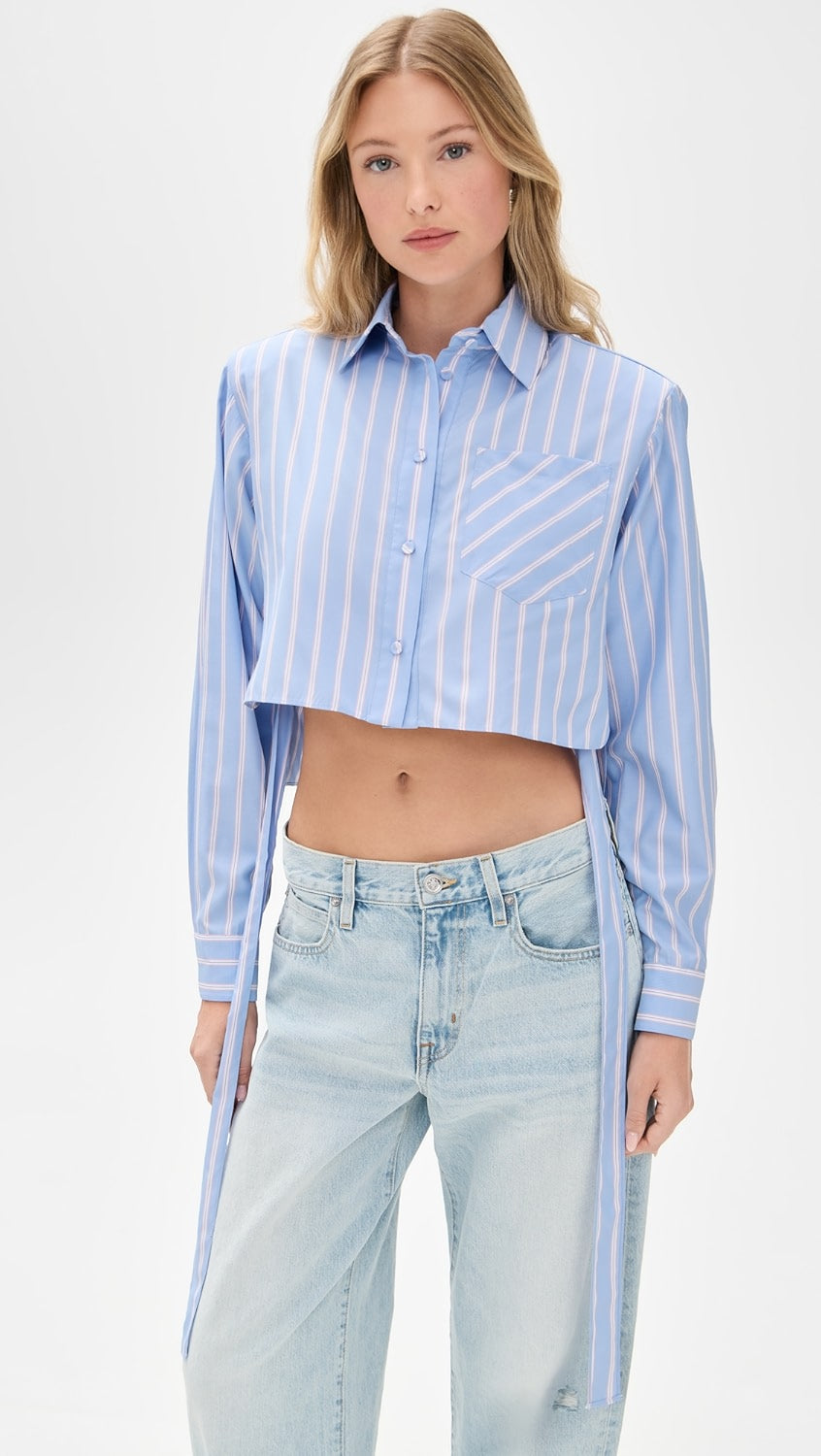 Randall Blue Stripe Long Sleeve Top