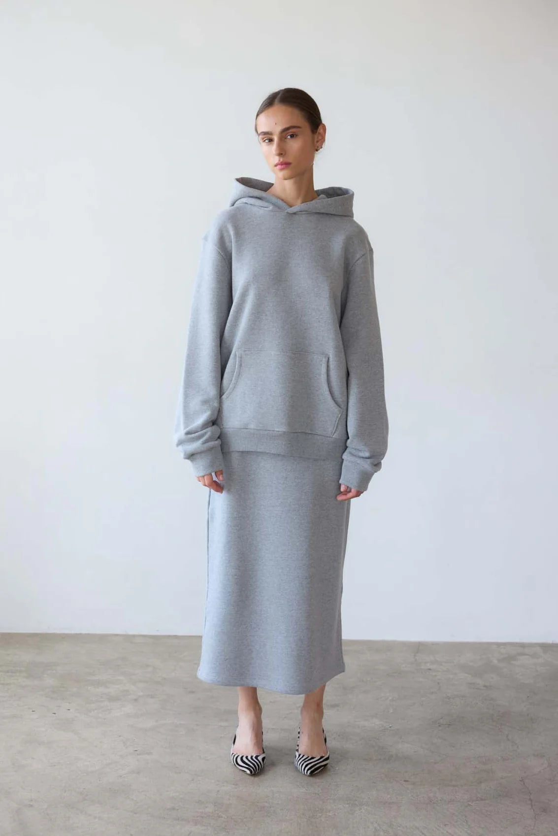 The Sweatshirt Skirt in Heather Grey Regular price