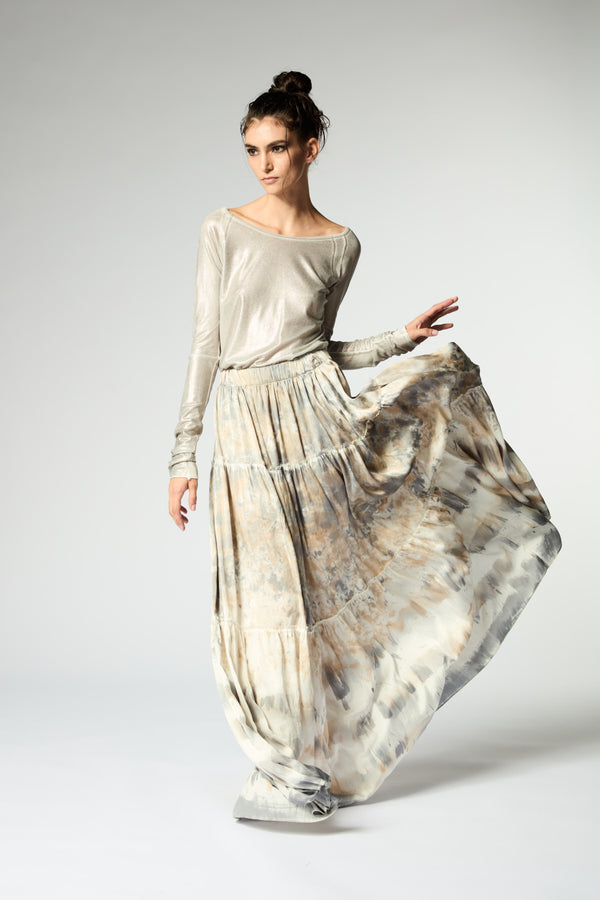 Batik Camo Effect Long Skirt