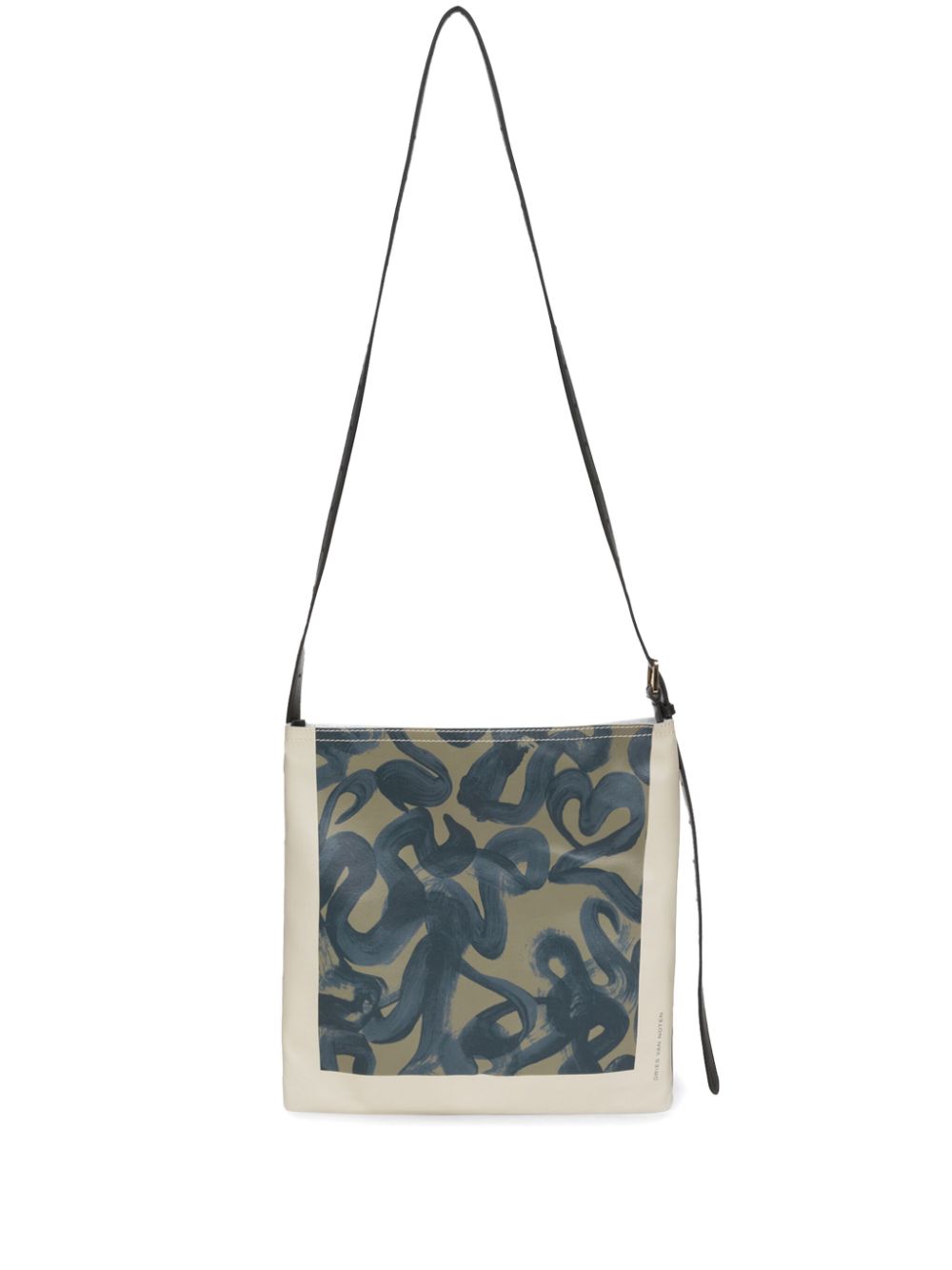 DRIES VAN NOTEN abstract-print leather shoulder bag