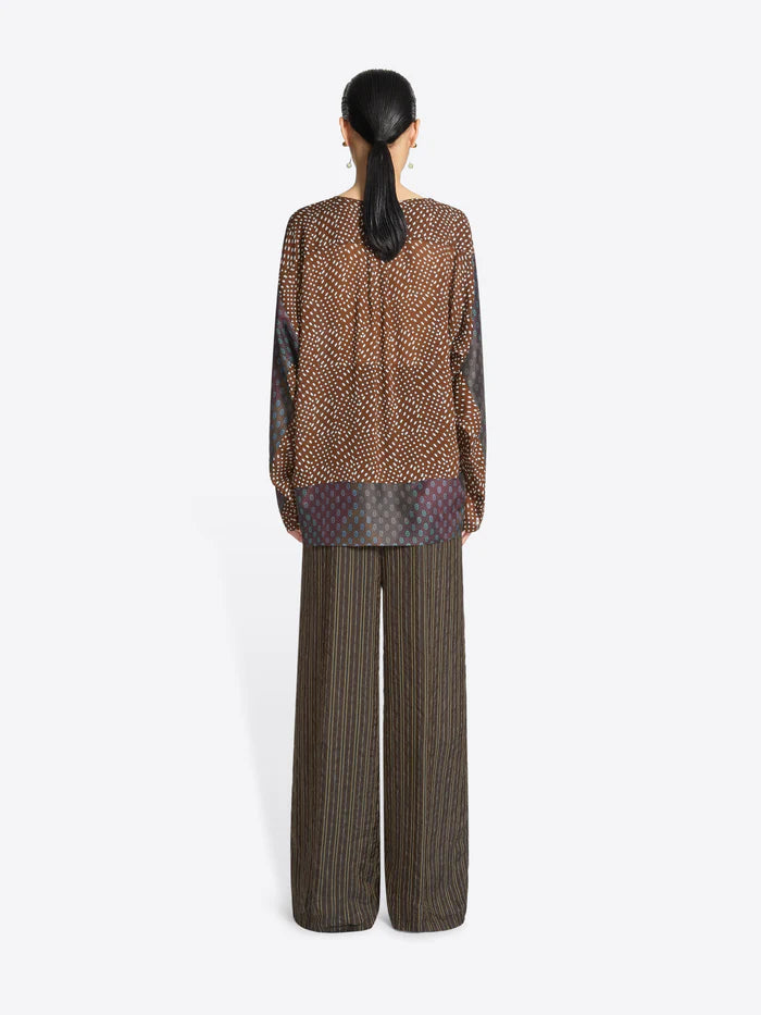 Silk contrast top