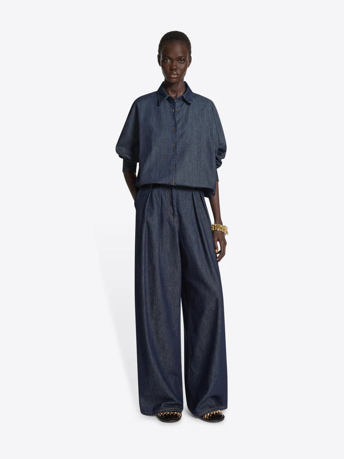 Wide Pleated Jeans