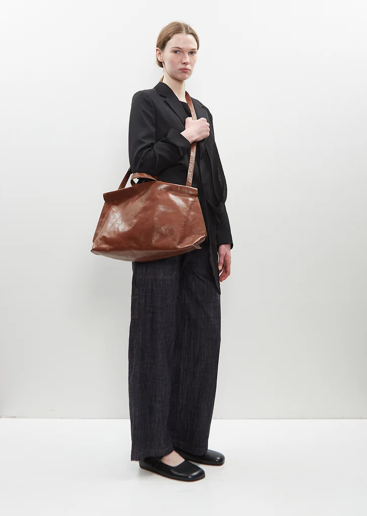 Shopper Bag, Midi — Cognac