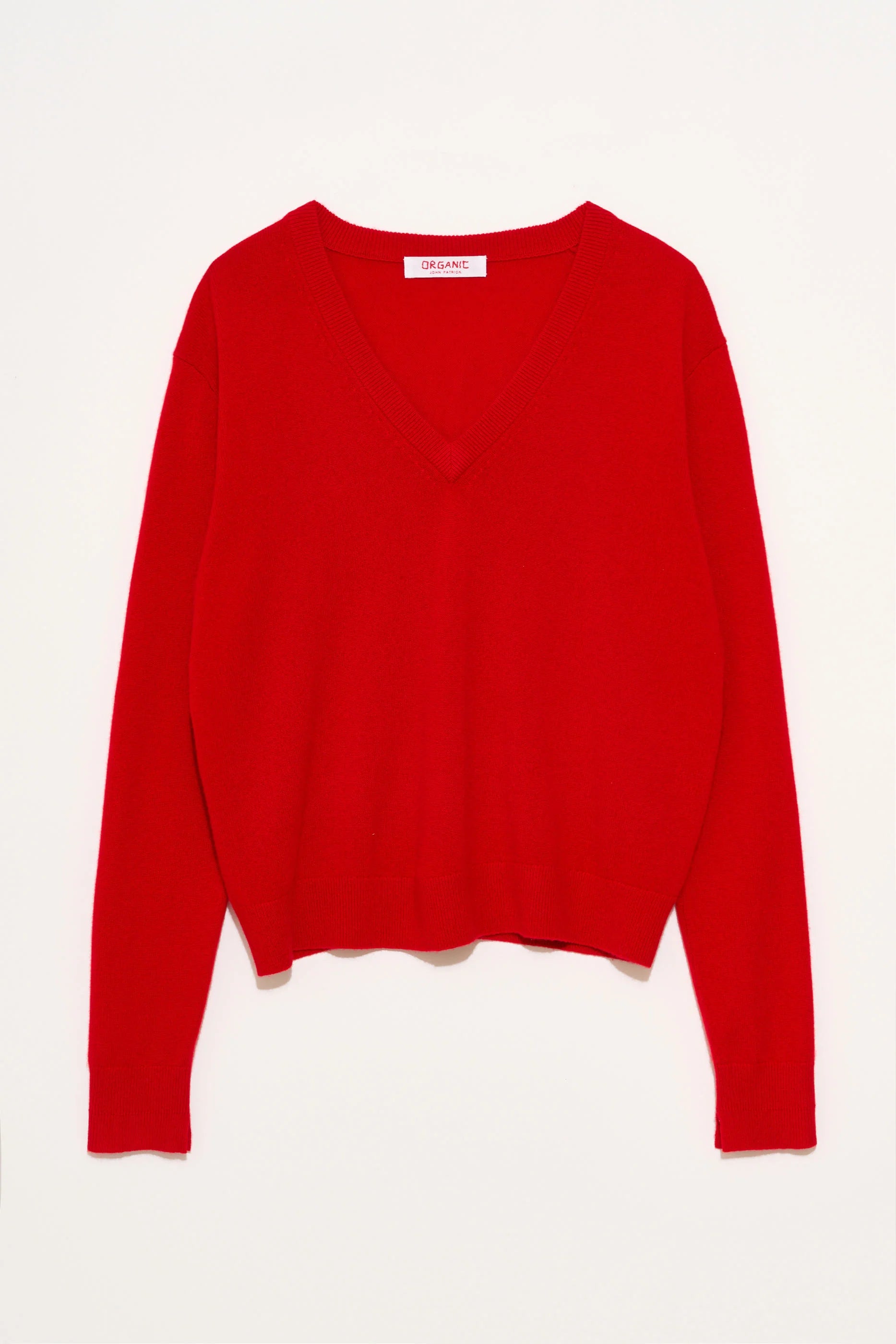 Betty V Neck in Cashmere in Red