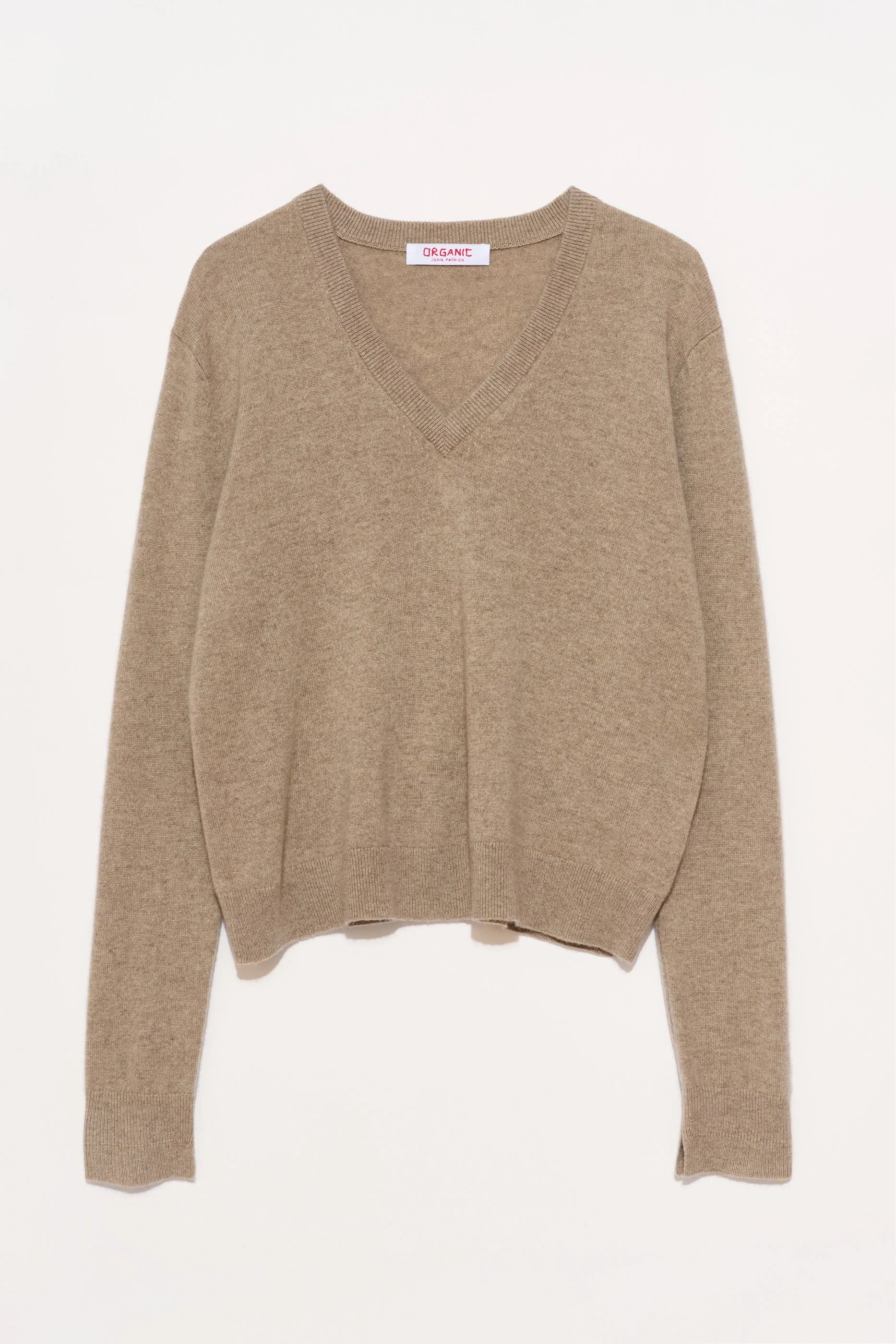 Betty V Neck in Cashmere in Eco Gravel