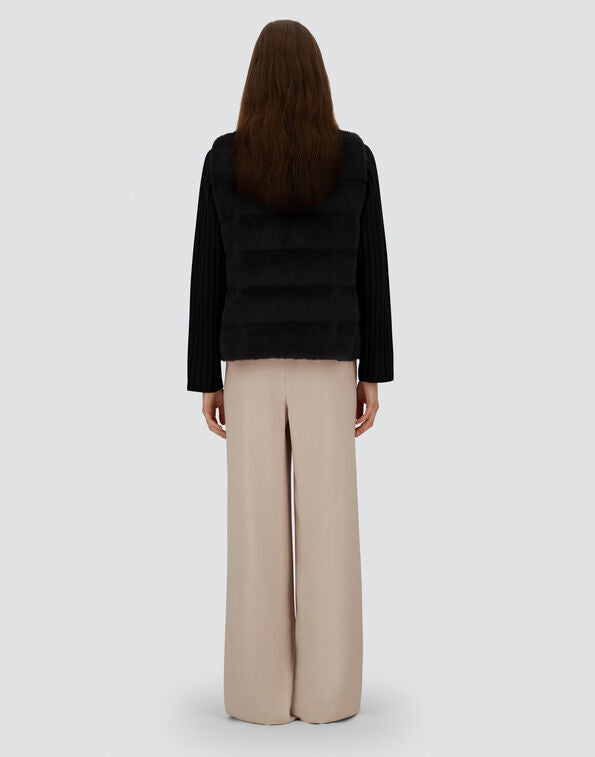 VEST IN LADY ALTERNATIVE FUR AND NYLON ULTRALIGHT