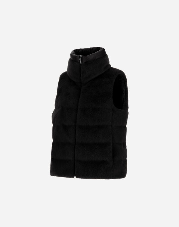 VEST IN LADY ALTERNATIVE FUR AND NYLON ULTRALIGHT