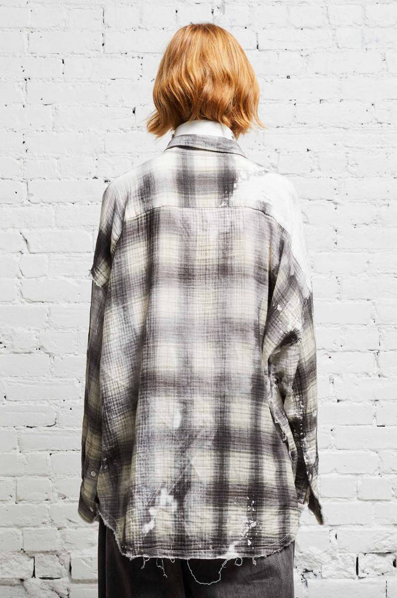 Shredded Seam Drop Neck Shirt