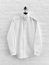 High Collar Button-up in White