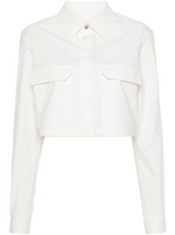 Cropped Cotton Button-Down Shirt