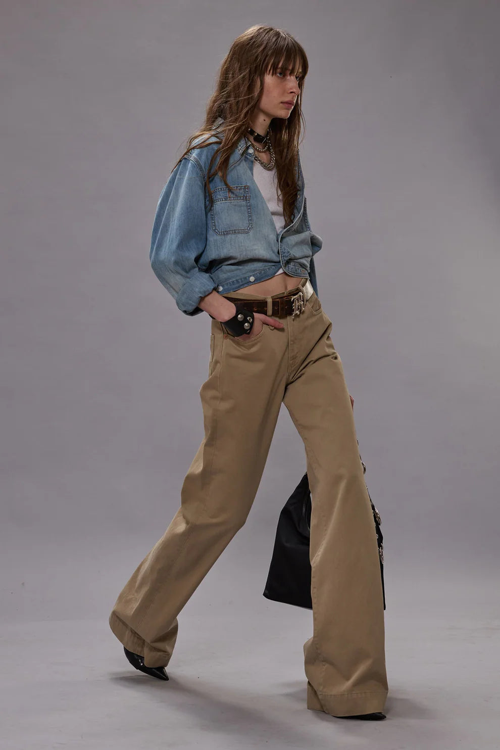 WRAP AROUND DENIM WORK SHIRT