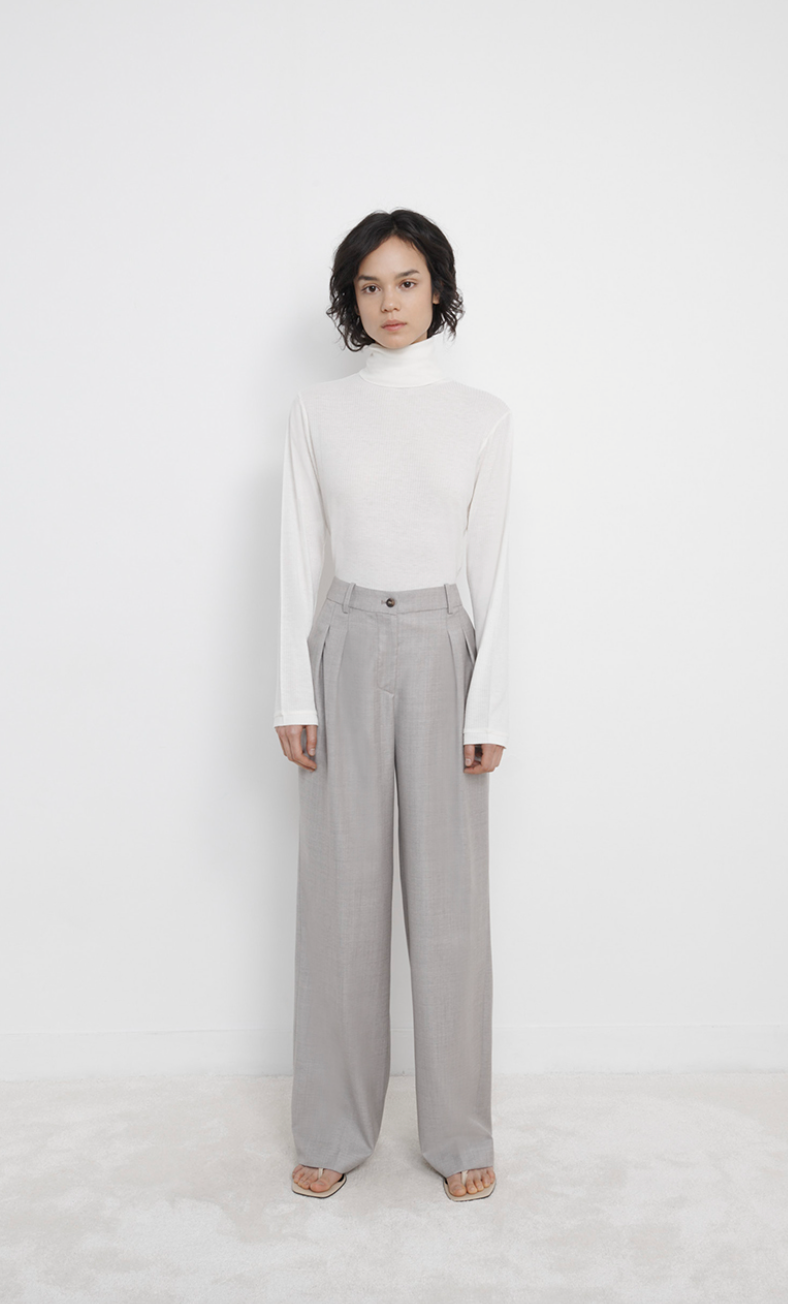 LouLou New Sbiru Wide Leg Pants in Grey