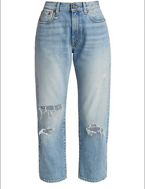 R13 Boyfriend High-Rise Straight-Leg Jeans